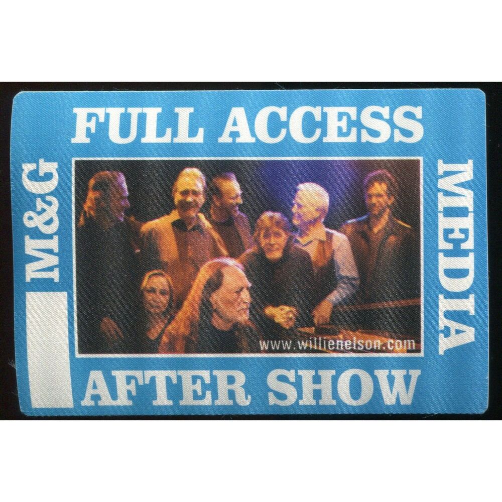 Vintage 2000 Willie Nelson Concert Backstage Pass Meet & Greet After Show Media
